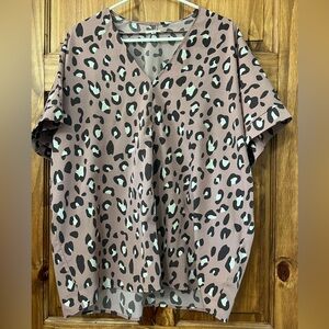 Leopard Print V-Neck Women's Top
